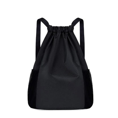Drawstring Backpack with Side Pockets – Unisex Sports & Casual Bag