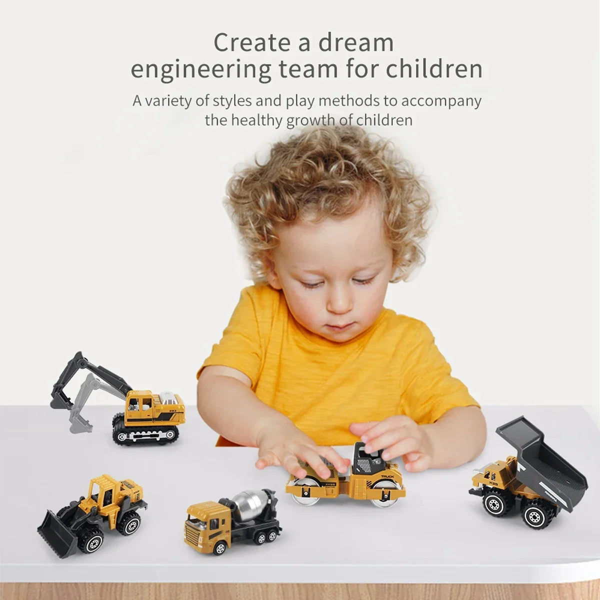 Die-Cast Construction Truck Toy Set – 6 Piece Engineering Vehicles