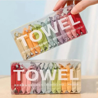 Disposable Compressed Travel Towels – 14 Pack Face & Body Washcloths