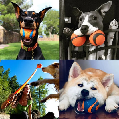 Dog Toy Ball Fetch Tough Pet Puppy Chew Solid Elastic Jumping Accessories Large Medium Small