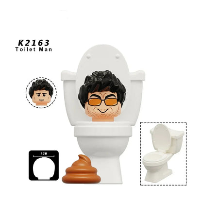 Skibidi Toilet Mini Building Block Figures – TV Man, Cameraman & More