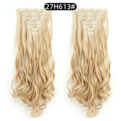 22 Inch Curly Wavy Clip In Hair Extensions 7PCS