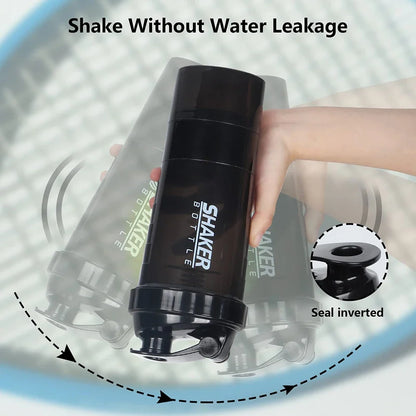 3 Layer Protein Shaker Bottle with Powder Storage