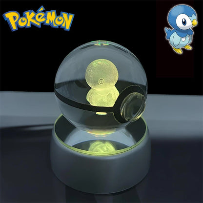 Pokemon 3D Crystal Poke Ball Night Light with LED Base