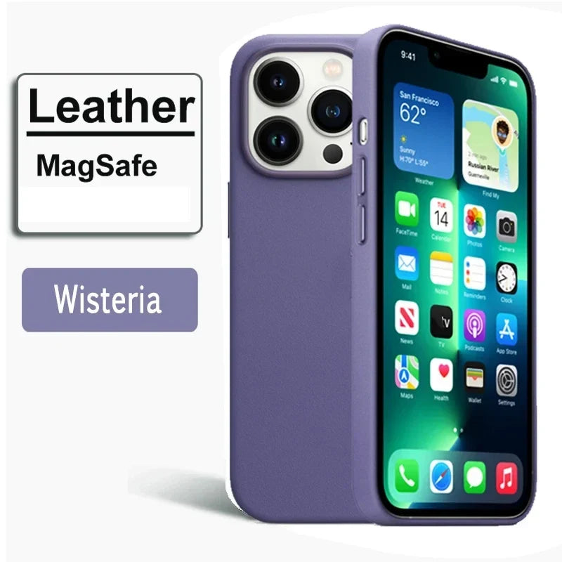 Magnetic Leather Case for iPhone 17 Pro Max 16 15 14 13 12 Plus with MagSafe
