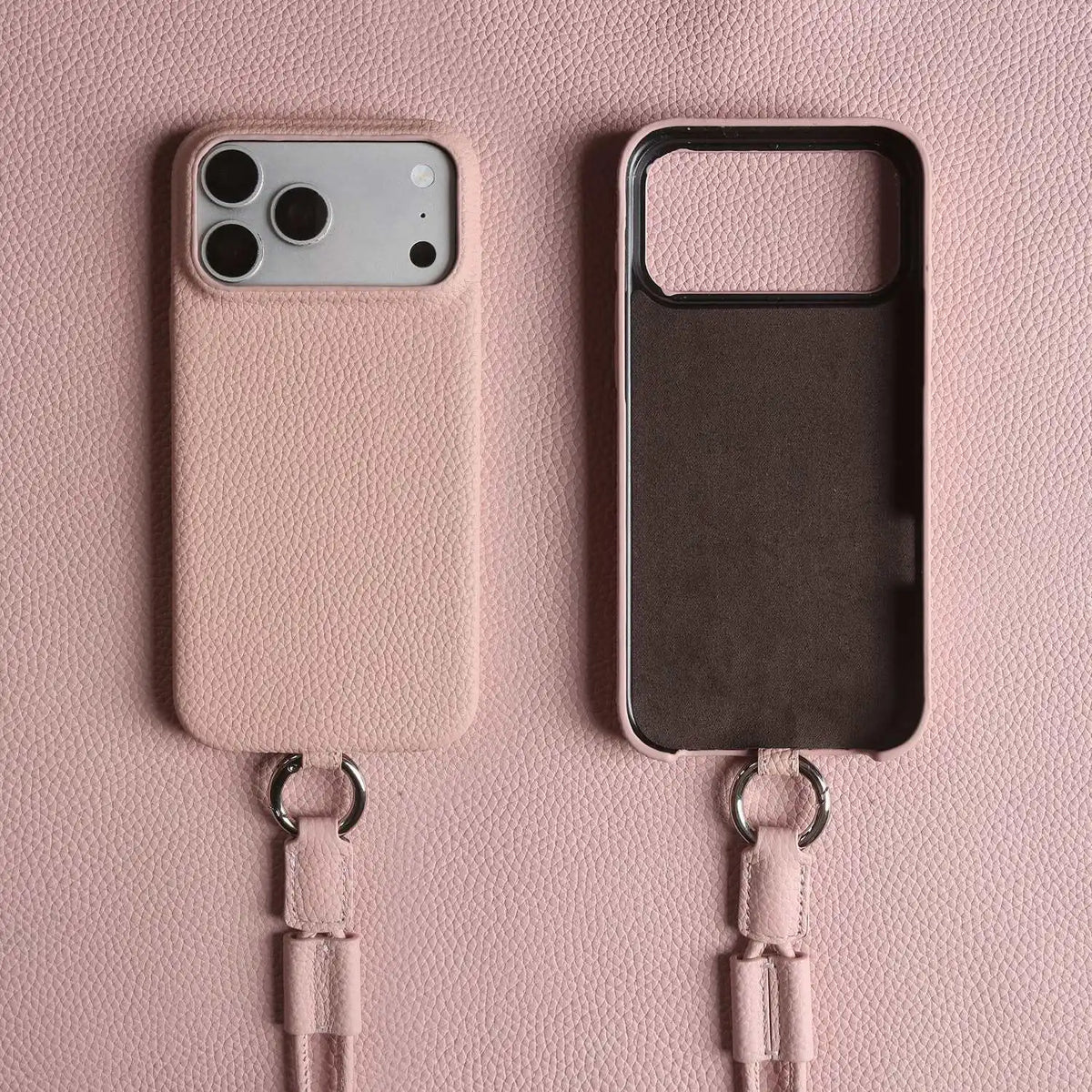 With Lanyard Genuine Leather iPhone Case
