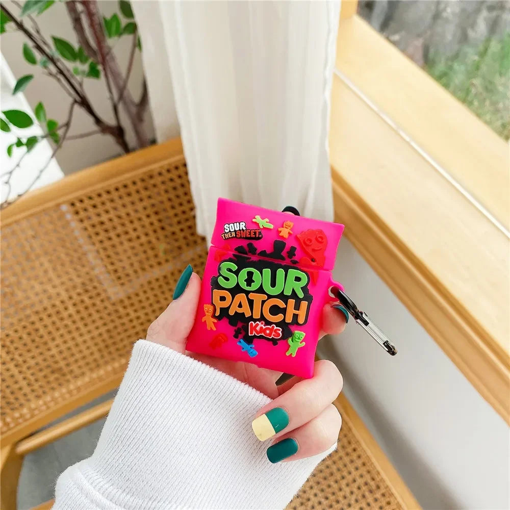 Cute Cartoon Snack AirPods Case – Fun 3D Silicone Protective Cover