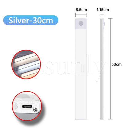 Motion Sensor LED Night Light – USB-C Rechargeable, 3 Color Modes, Stepless Dimming