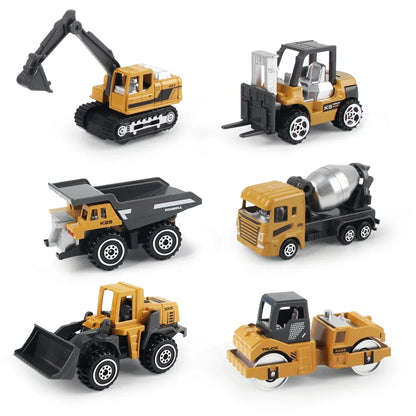 Die-Cast Construction Truck Toy Set – 6 Piece Engineering Vehicles