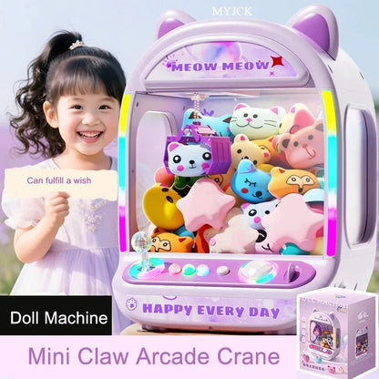 Diy Automatic Doll Machine Kids Coin Operated Play Game Mini Claw Catch Toys Crane Machines Music