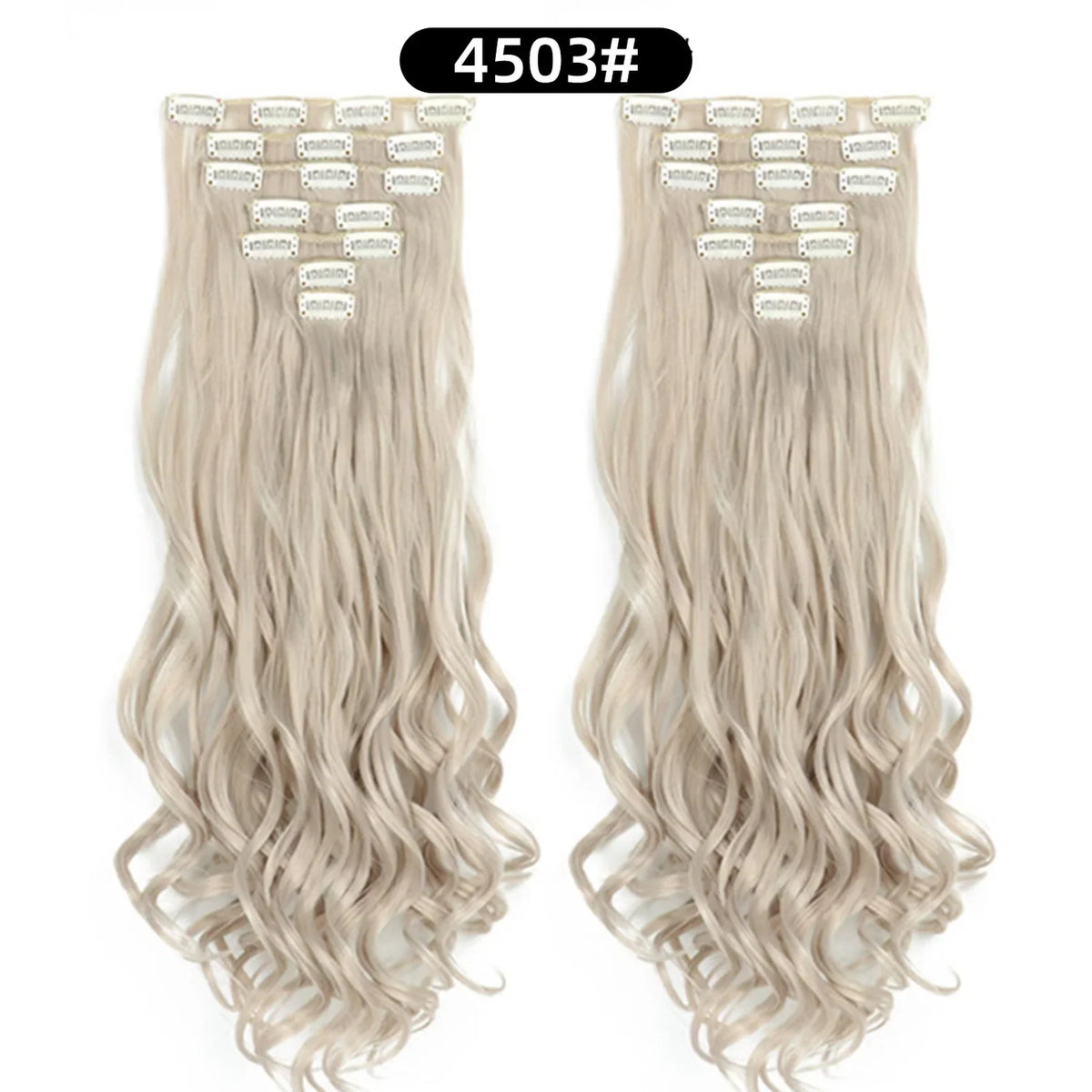 22 Inch Curly Wavy Clip In Hair Extensions 7PCS
