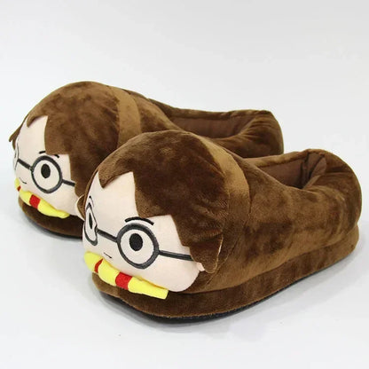 Cute Harries Potters Winter Plush Warm Thickened Cotton Slippers Potter Couple Indoor Breathability