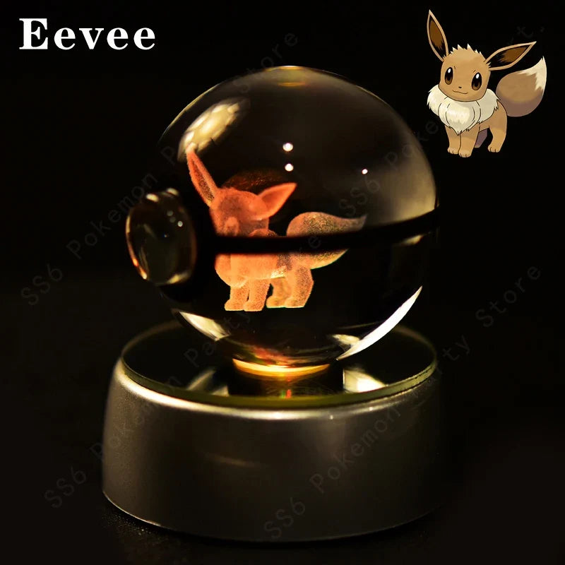 Pokémon 3D Crystal Ball Night Light with Mewtwo & Pikachu