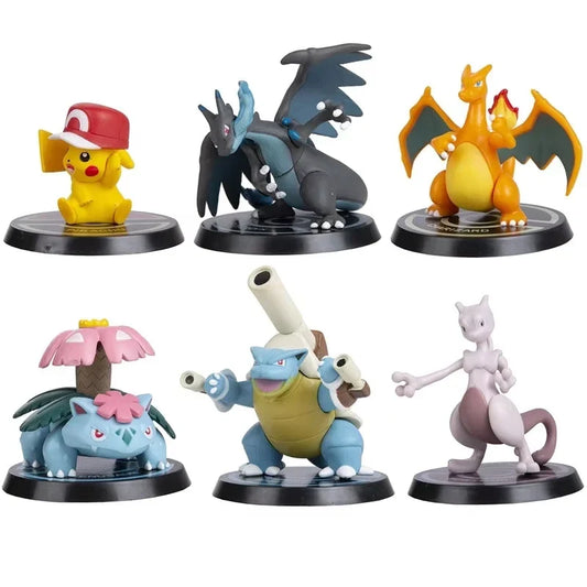 Pokémon 6-Piece Figure Set – Pikachu, Charizard & Blastoise