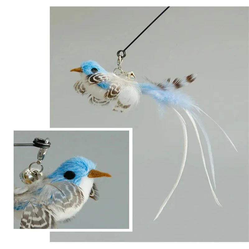 Funny Bird Feather Cat Wand Bell Accessories Interactive Toys Cats Kitten Hunting Teaser Exercise