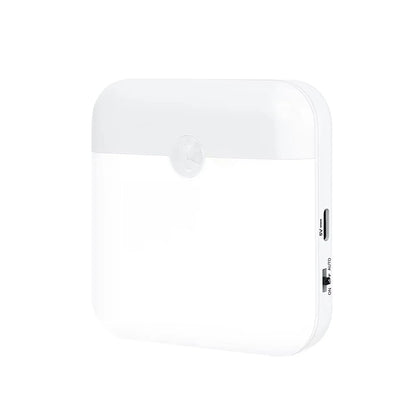 Motion Sensor Night Light – USB-C Rechargeable Square LED Lamp