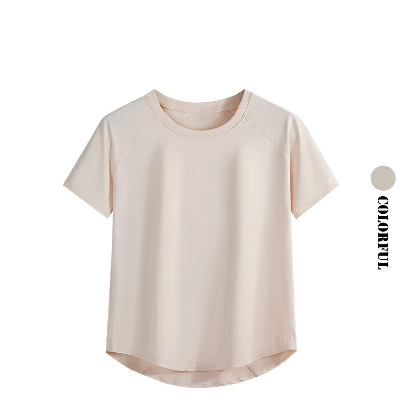 Drur Yoga Tops Sportswear Woman Gym Shirts Breathable Quick Dry Short Sleeve Workout T Shirt Jogger