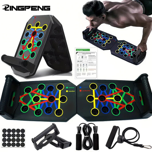 Portable Multifunctional Push-Up Board Set Handles Foldable Fitness Equipment Chest Abdomen Arms