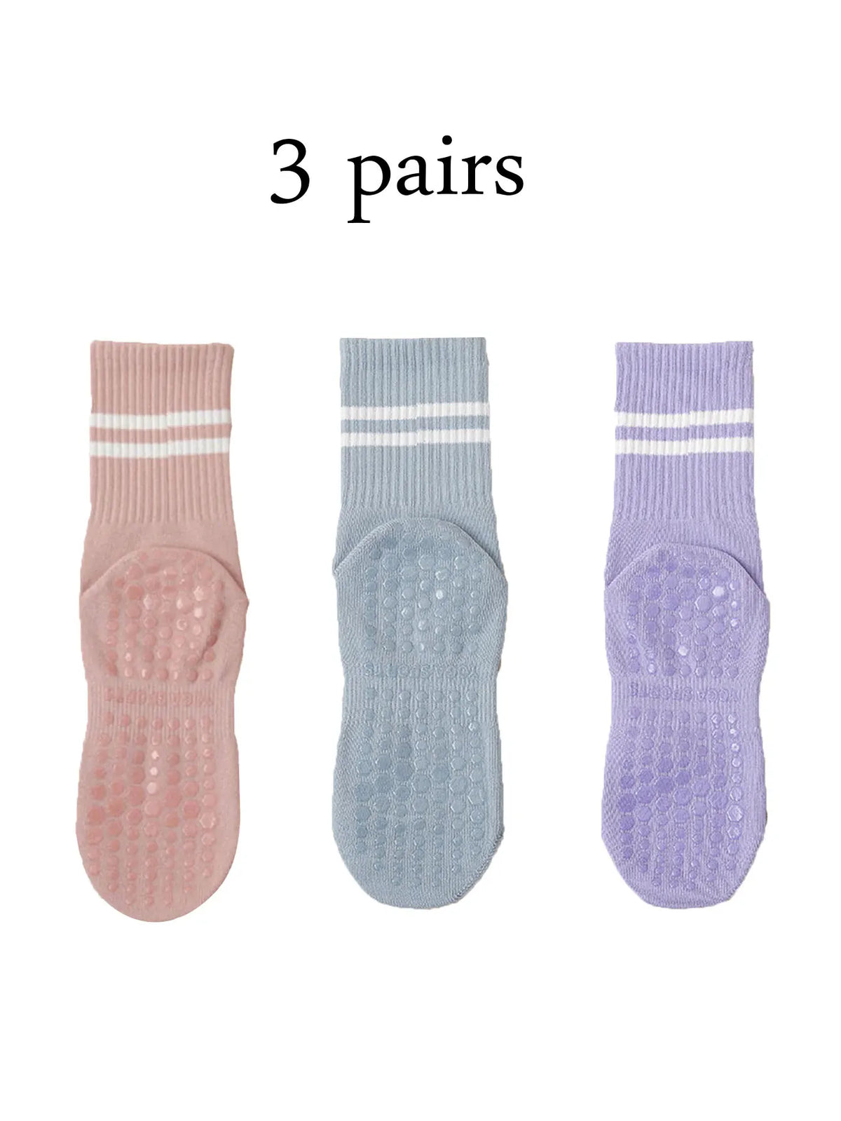 Grip Socks for Women – Non-Slip Pilates & Yoga (4 Pairs)