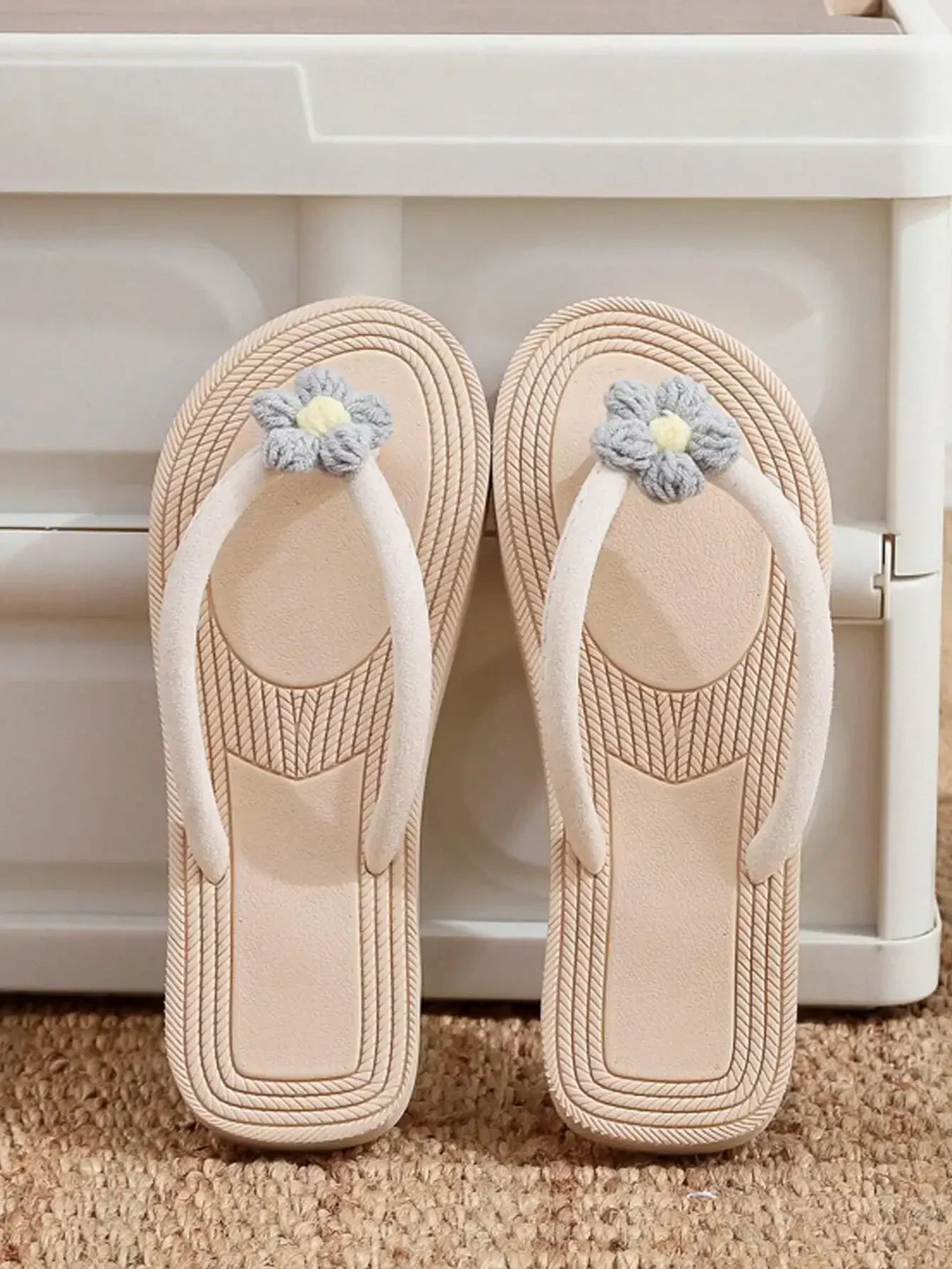 Women's Flower Thong Flip Flops Flat Open Toe Beach Sandals