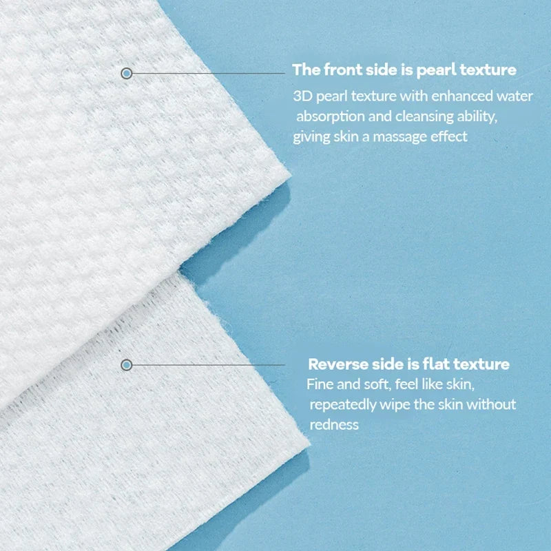 Disposable Face Towels 100pcs – Wet & Dry Cotton Cleansing Wipes