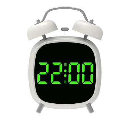 Double Bell Digital Alarm Clock – Voice Control, Super Loud, Night Mode