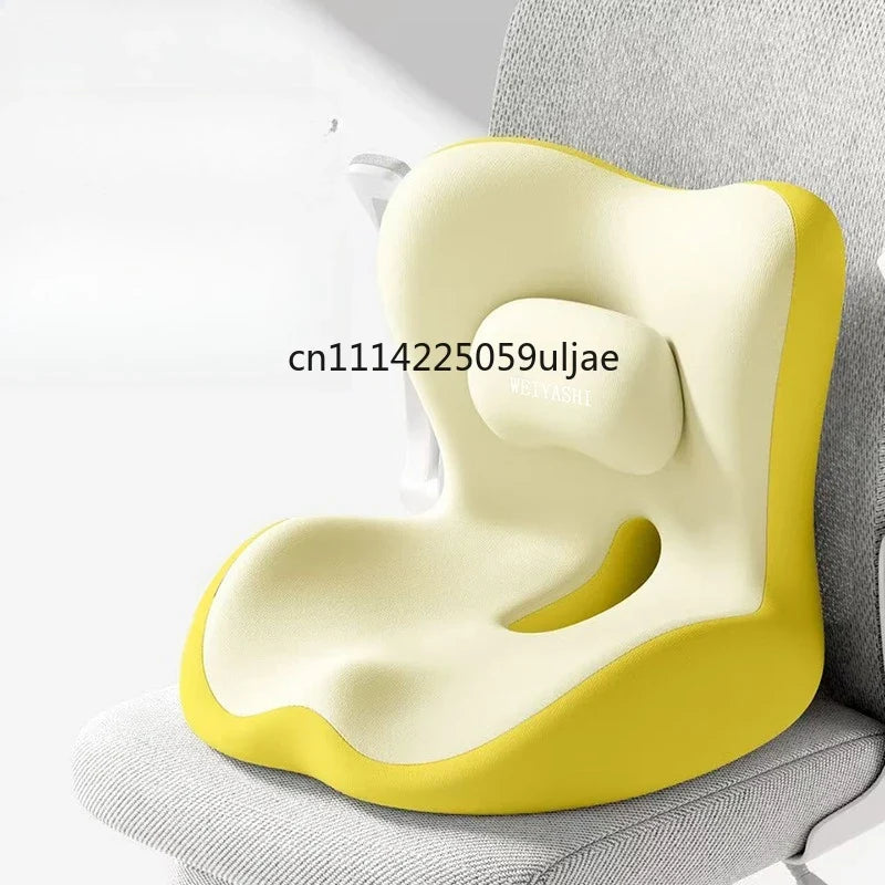 Ergonomic Waist Support Seat Cushion Breathable Back Integrated Lumbar Office Long Sitting