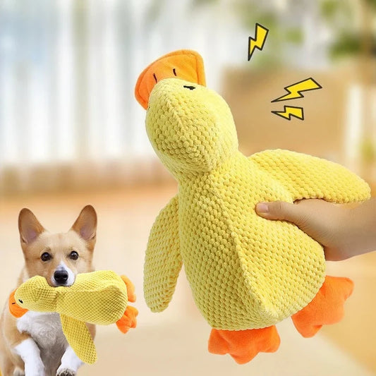 Plush Companion Sleeping Duck Dog Toys Small Large Dogs Bite Resistant Teeth Grinding Sound Relief