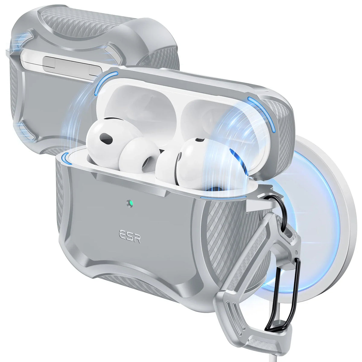 ESR AirPods Pro Case – Heavy-Duty Drop Protection with Carabiner Clip