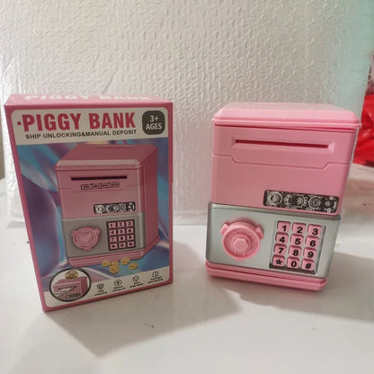 Piggy Bank ATM Safe with Password Lock – Kids Coin Savings Box