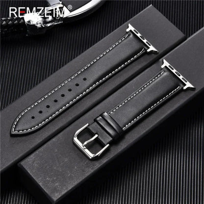 Men’s PU Leather Business Strap for Apple Watch, 38–49mm