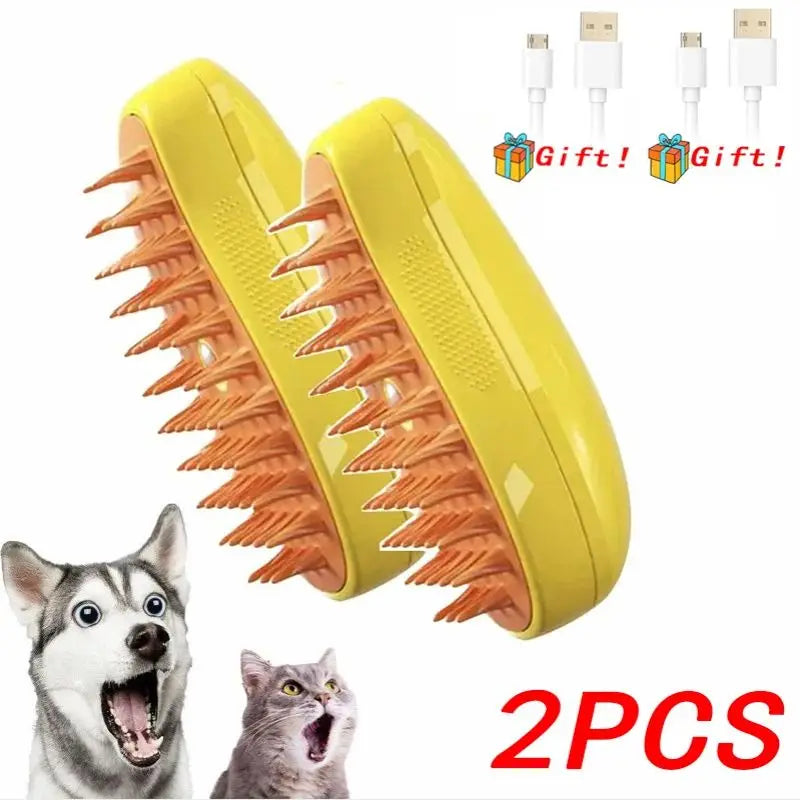Electric Dog Steamer Brush Grooming 3 1 Steam Pet Remove Tangles Loose Hair Massage Steamy Cat