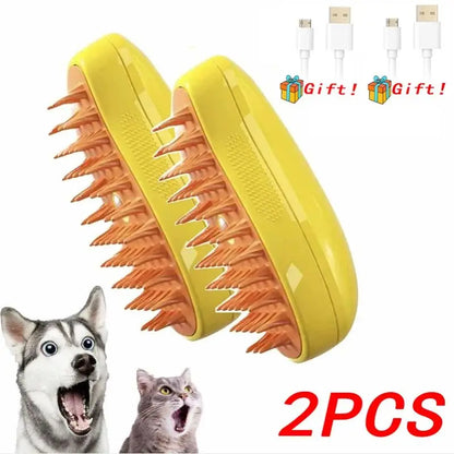 Electric Dog Steamer Brush Grooming 3 1 Steam Pet Remove Tangles Loose Hair Massage Steamy Cat