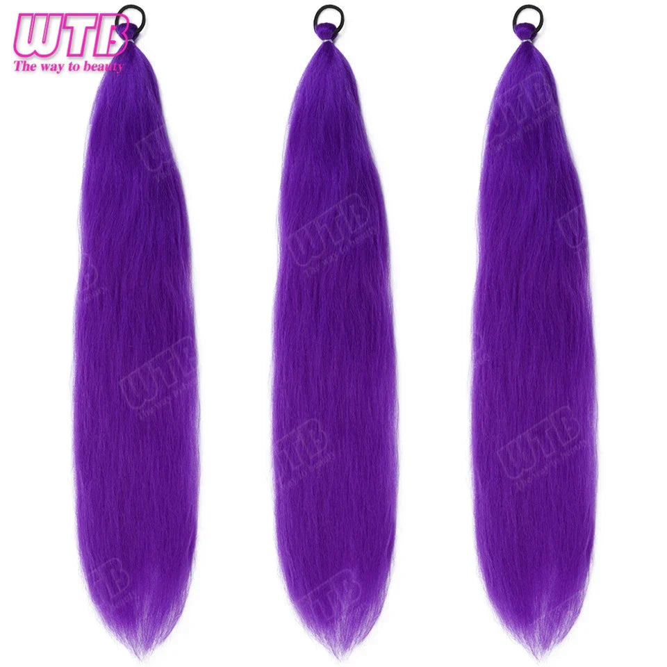 26 Inch Purple Braided Ponytail Hair Extension