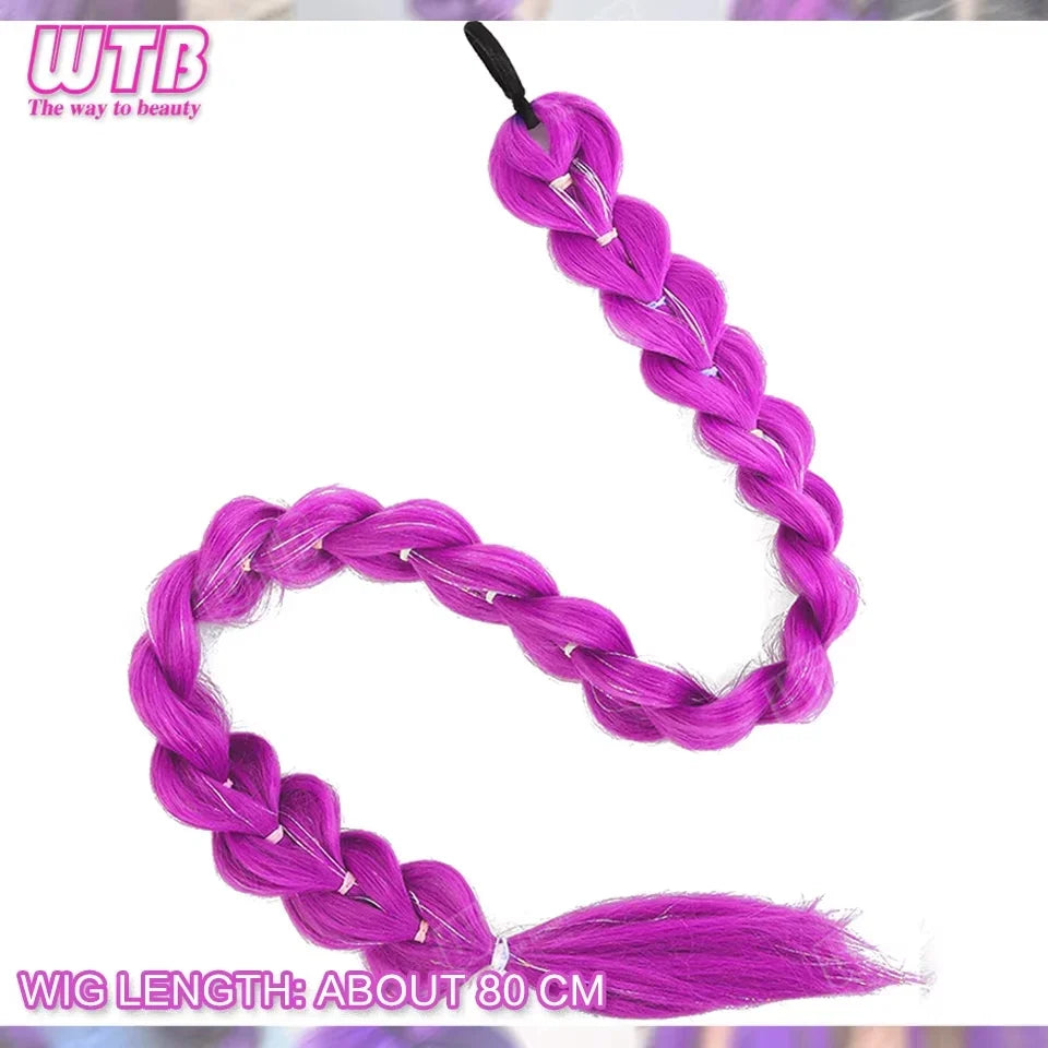26 Inch Purple Braided Ponytail Hair Extension