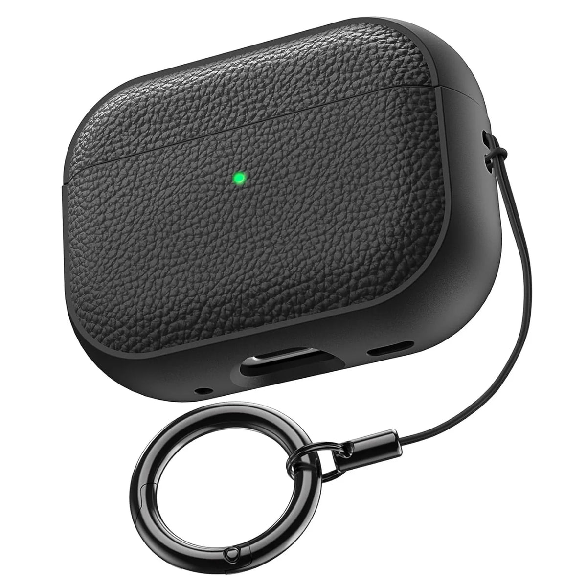 AirPods Case Leather Pattern TPU Cover with Keychain