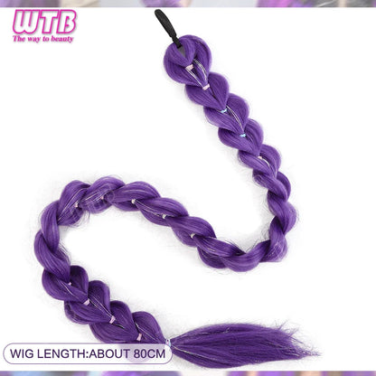 26 Inch Purple Braided Ponytail Hair Extension