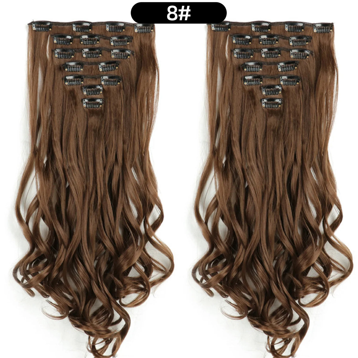 22 Inch Curly Wavy Clip In Hair Extensions 7PCS