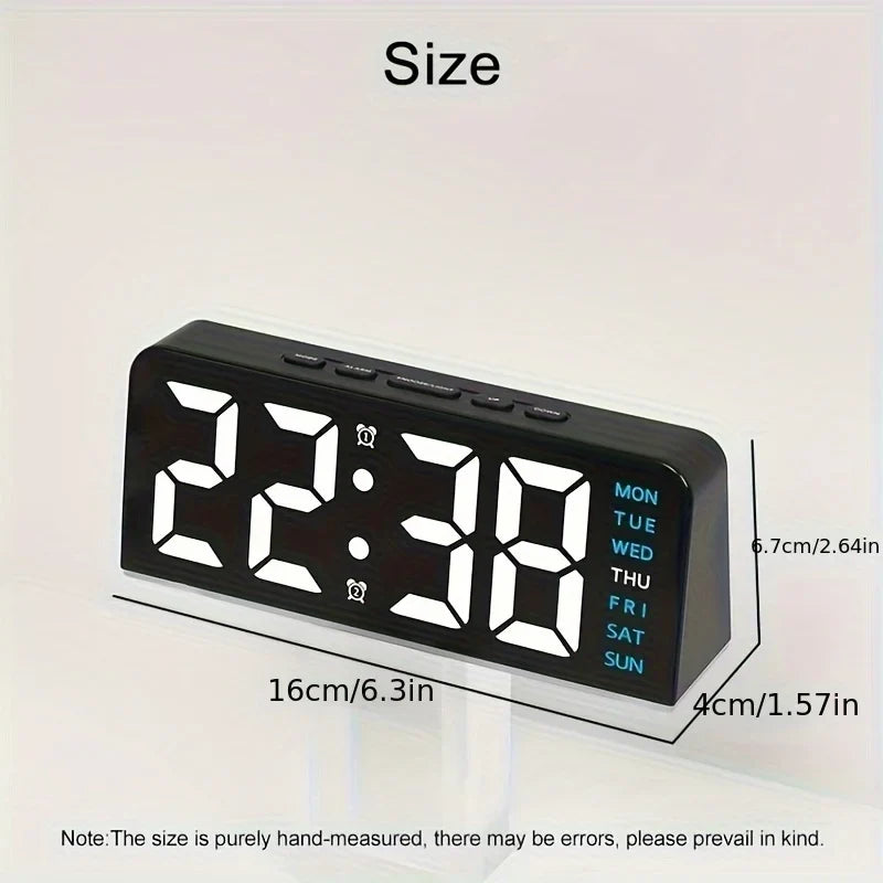 LED Digital Alarm Clock with Night Light, Temperature Display & Snooze