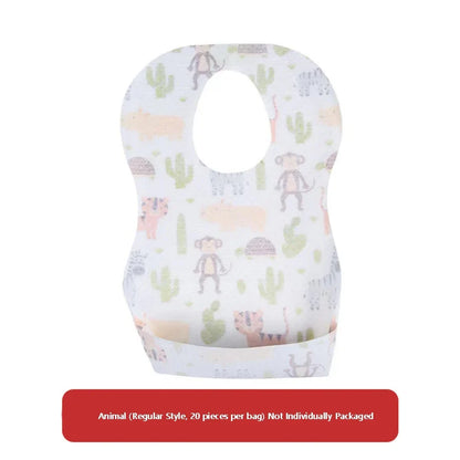 Disposable Baby Bibs Waterproof No-Wash Feeding Bibs for Toddlers