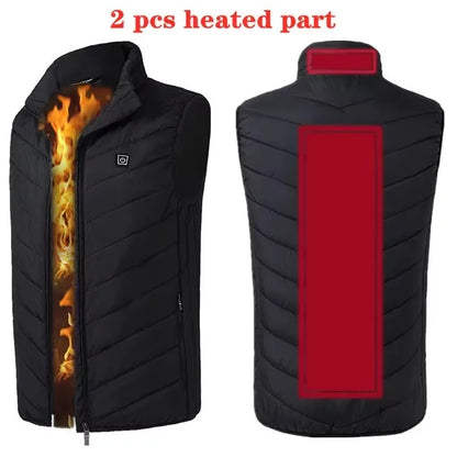 Men’s USB Heated Vest with 17 Heating Zones, Winter Outdoor Sports Waistcoat