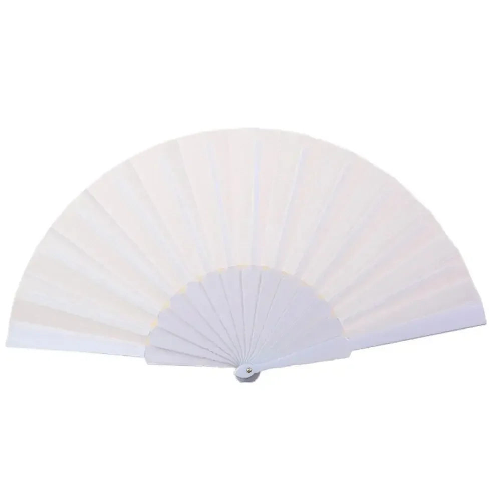 Folding Hand Fan Chinese Silk Fabric Fan for Weddings & Dance