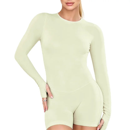 Women's Backless Long Sleeve Yoga Jumpsuit – Quick Dry