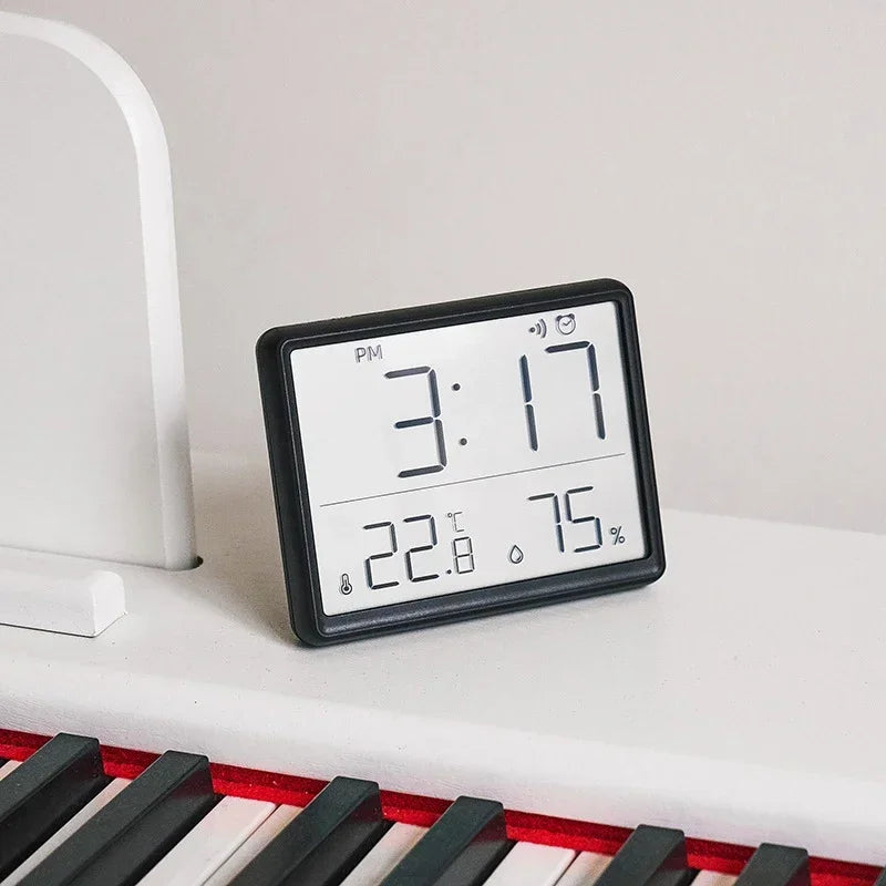 LCD Alarm Clock with Temperature & Humidity Display