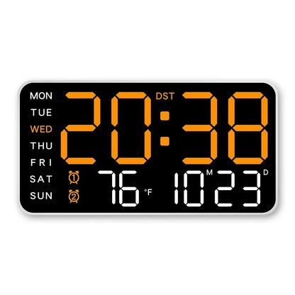 LED Digital Alarm Clock – Temp Display, Remote, Wall or Desk