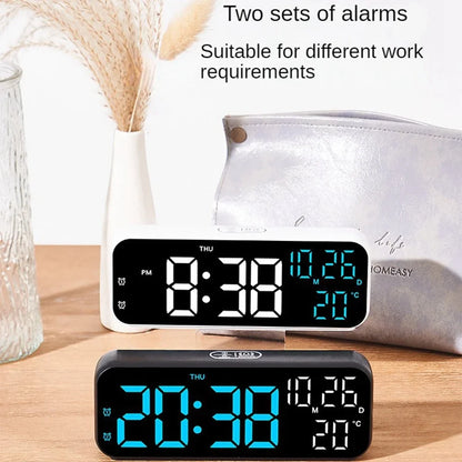 Digital Alarm Clock with LED Display, Temperature & Date