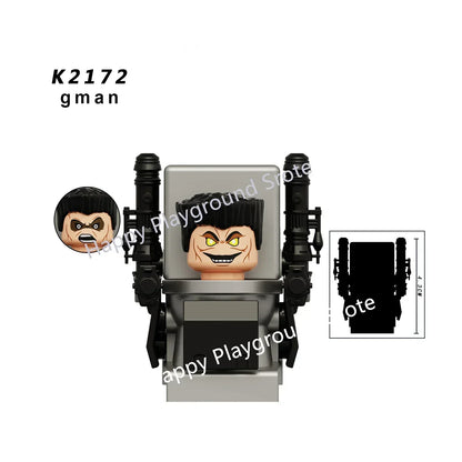 Skibidi Toilet Mini Building Block Figures – TV Man, Cameraman & More