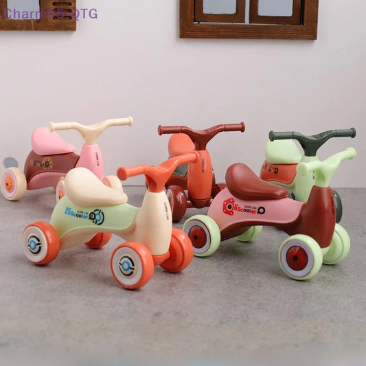 Simulation Mini Cute Kids Balance Car Four-Wheeled Baby Sliding Scooter Ornament Creative Assembly