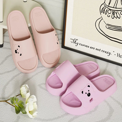 Cute Cartoon Bear EVA Slippers for Women Summer Indoor Slides