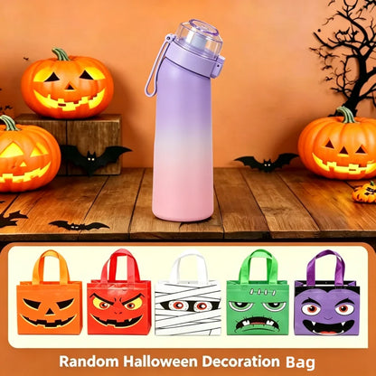 Air Flavored Water Bottle with Straw and Halloween Gift Bag